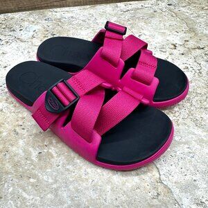 Chaco Sandals Womens Size 7 Hot Pink Chillos Slides Adjustable Strap Comfort